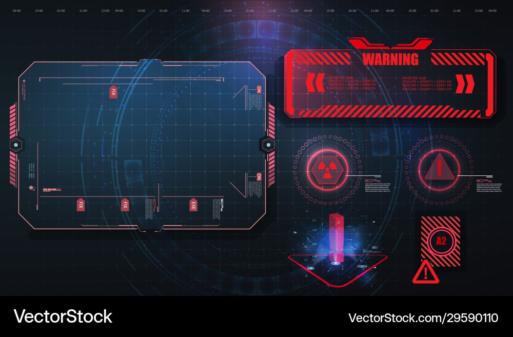 Futuristic UI Screen - HUD Display vector image