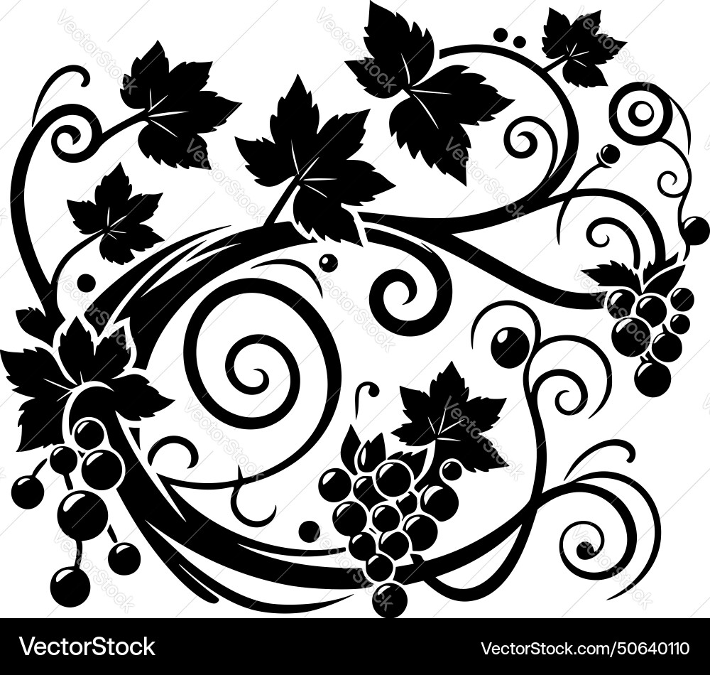 Grapevine silhouette Royalty Free Vector Image
