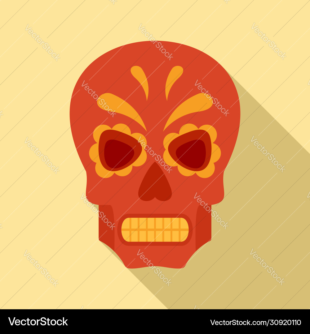 Halloween mexican skull icon flat style Halloween mexican skull icon flat style vector image