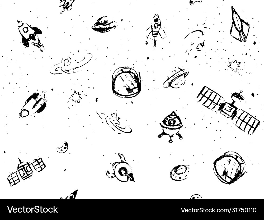 Hand drawn pattern with set space Vector Image