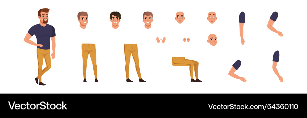 Handsome man creation with body part and face Handsome man creation with body part and face vector image