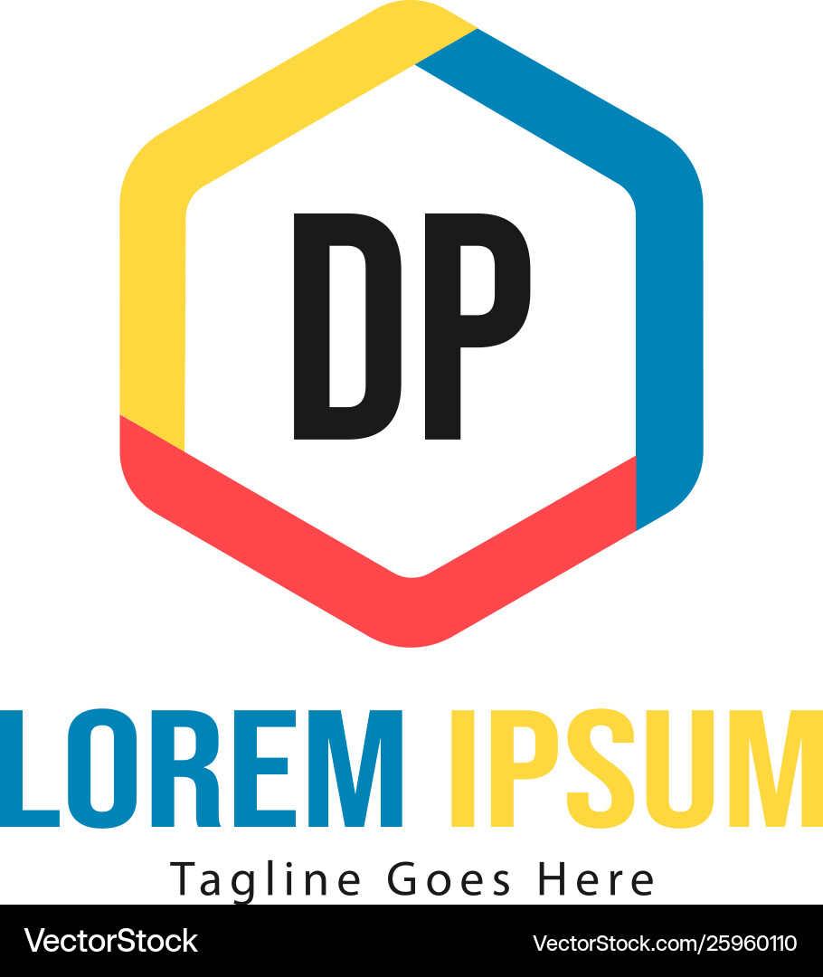 Initial dp logo template with modern frame Vector Image