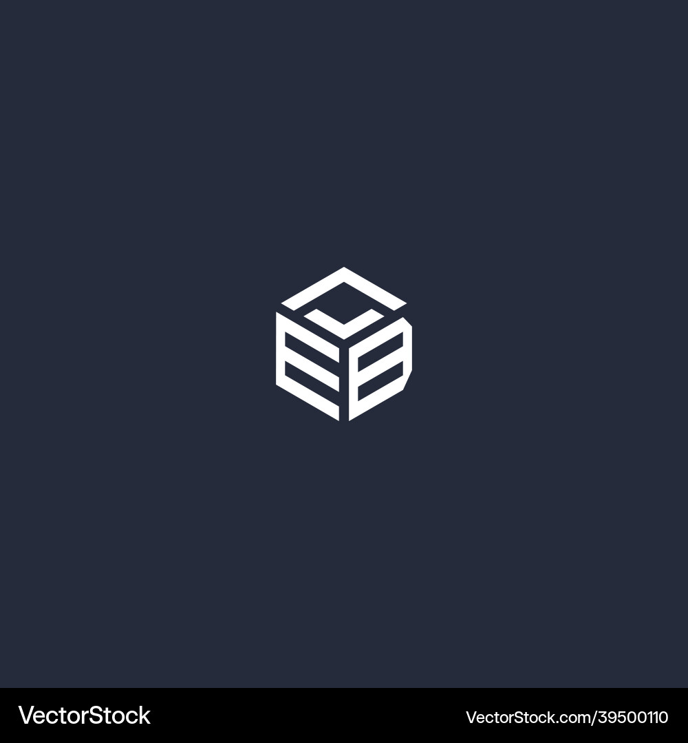 Initial hexagon logo design Initial hexagon logo design Vector Image