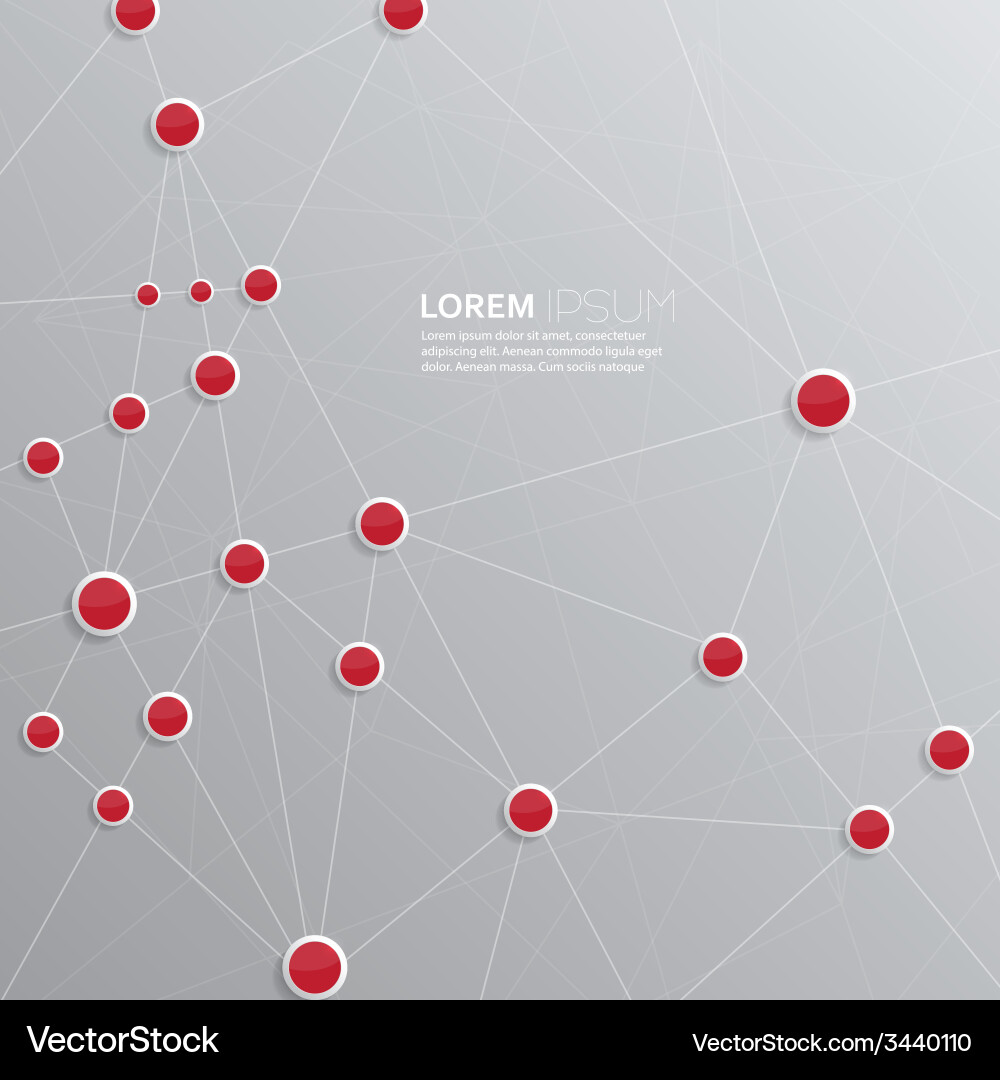 Interconnected Red Dot Network vector image