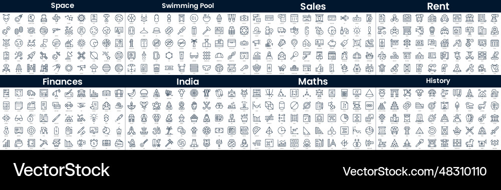 Linear style icons pack in this bundle include Linear style icons pack in this bundle include vector image