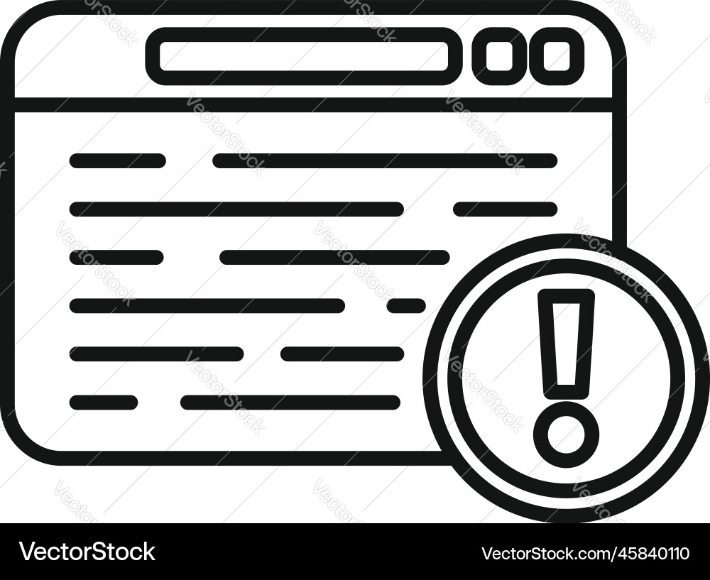 Online fraud icon outline hacker error Vector Image