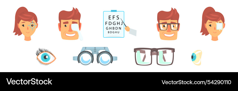 Ophthalmology care and checkup with eye sight Vector Image