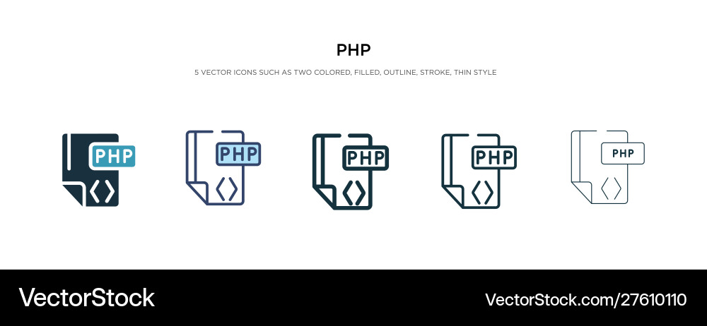 Php-Symbol in verschiedenen Stil zweifarbig Php-Symbol in verschiedenen Stil zweifarbig vektorbild