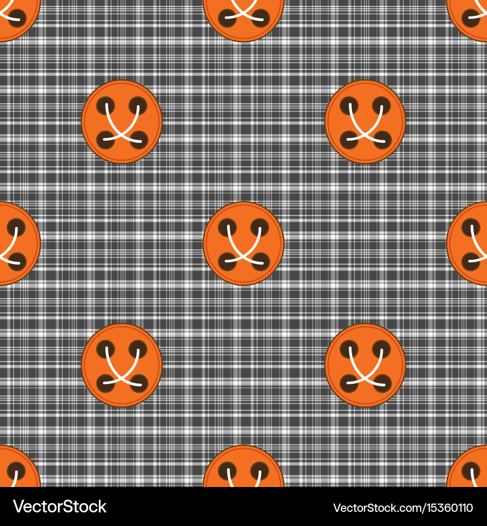 Plaid material button seamless pattern vector image