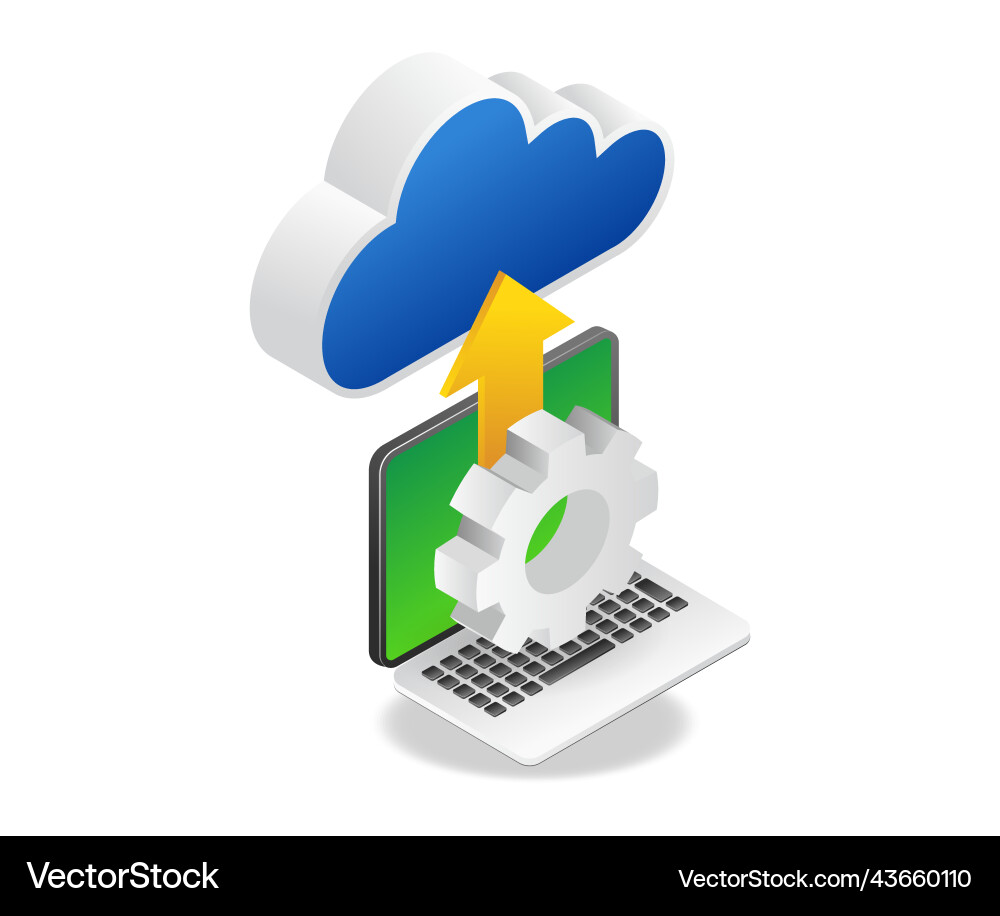Process of transferring computer data to a cloud Process of transferring computer data to a cloud vector image