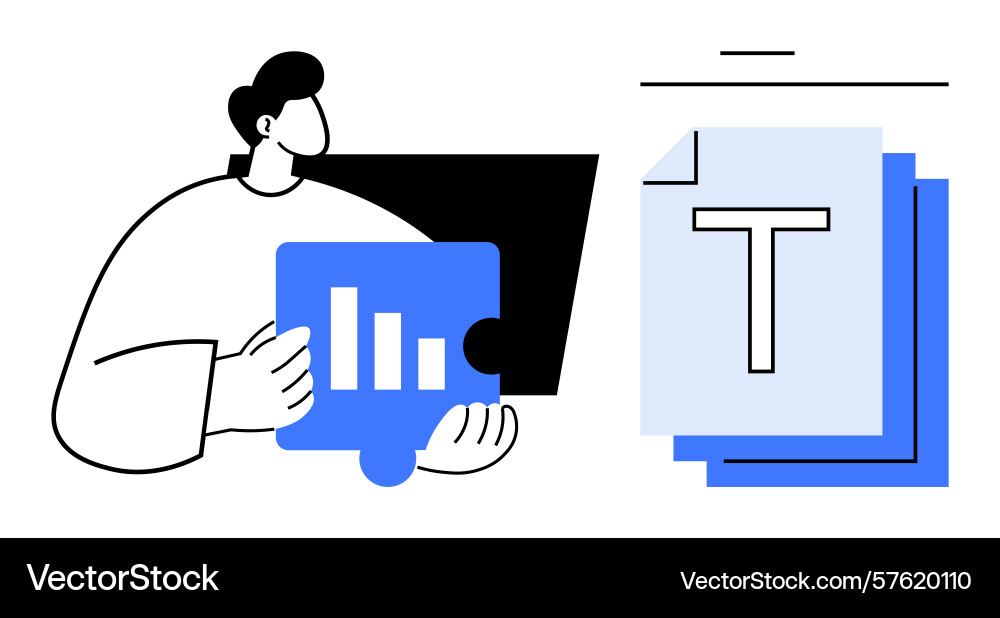 Professional analyzing data puzzle piece with text Professional analyzing data puzzle piece with text Vector Image