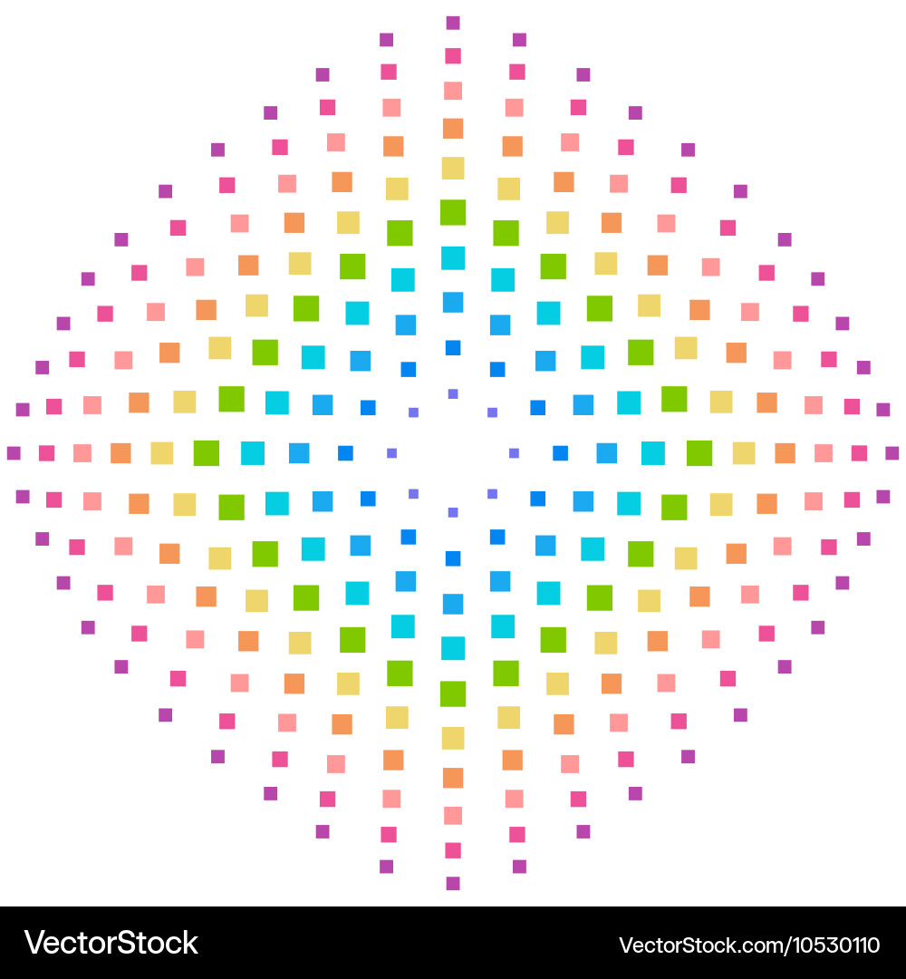 Rainbow element background in a lot of squares vector image