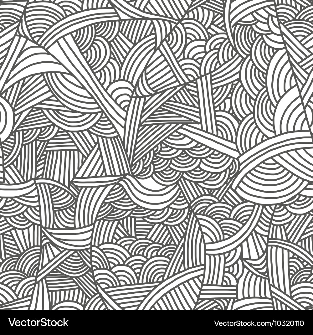 Seamless pattern with hand-drawn waves Vector Image
