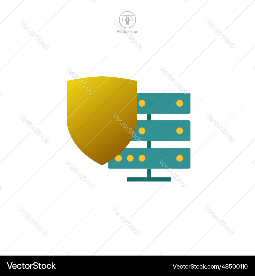 Secure server with shield icon symbol Secure server with shield icon symbol Vector Image