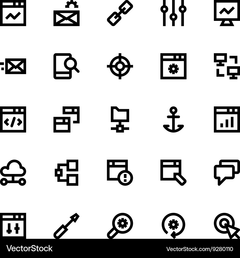 Seo web optimization icons 1 vector image