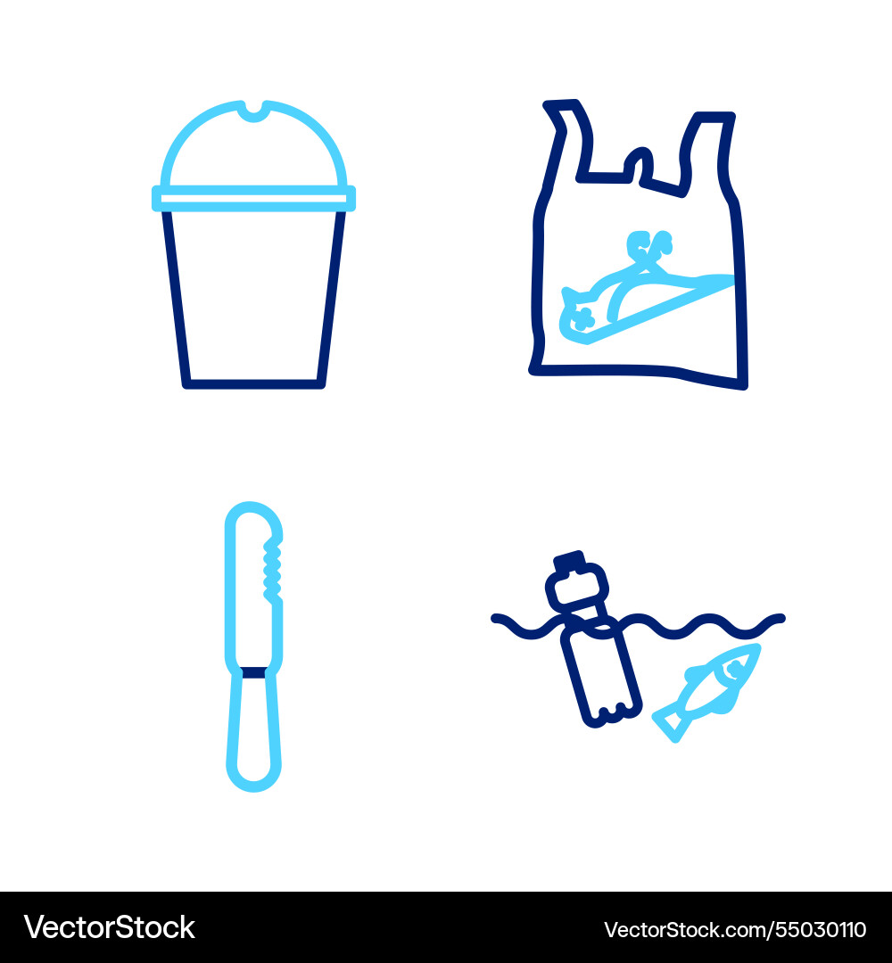 Set line problem pollution of the ocean Set line problem pollution of the ocean vector image