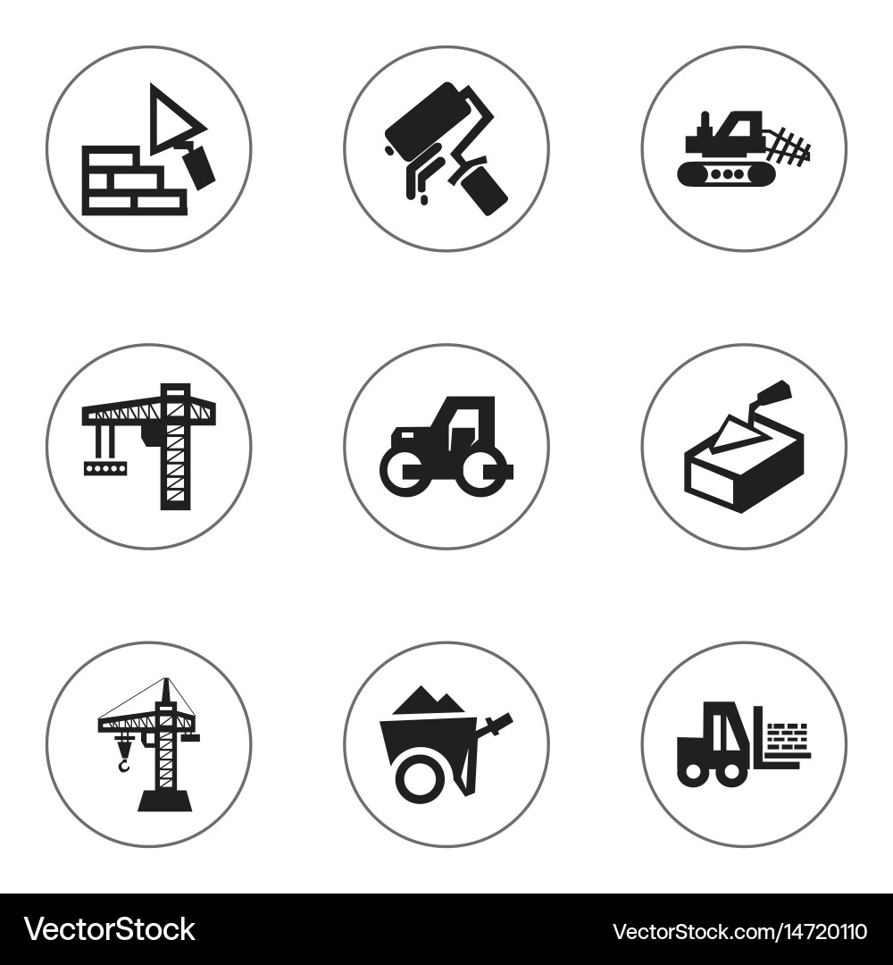 Set of 9 editable structure icons includes vector image