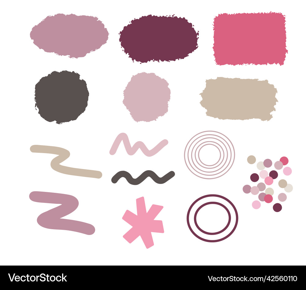 Set of colorful random blots and oval grange Set of colorful random blots and oval grange Vector Image