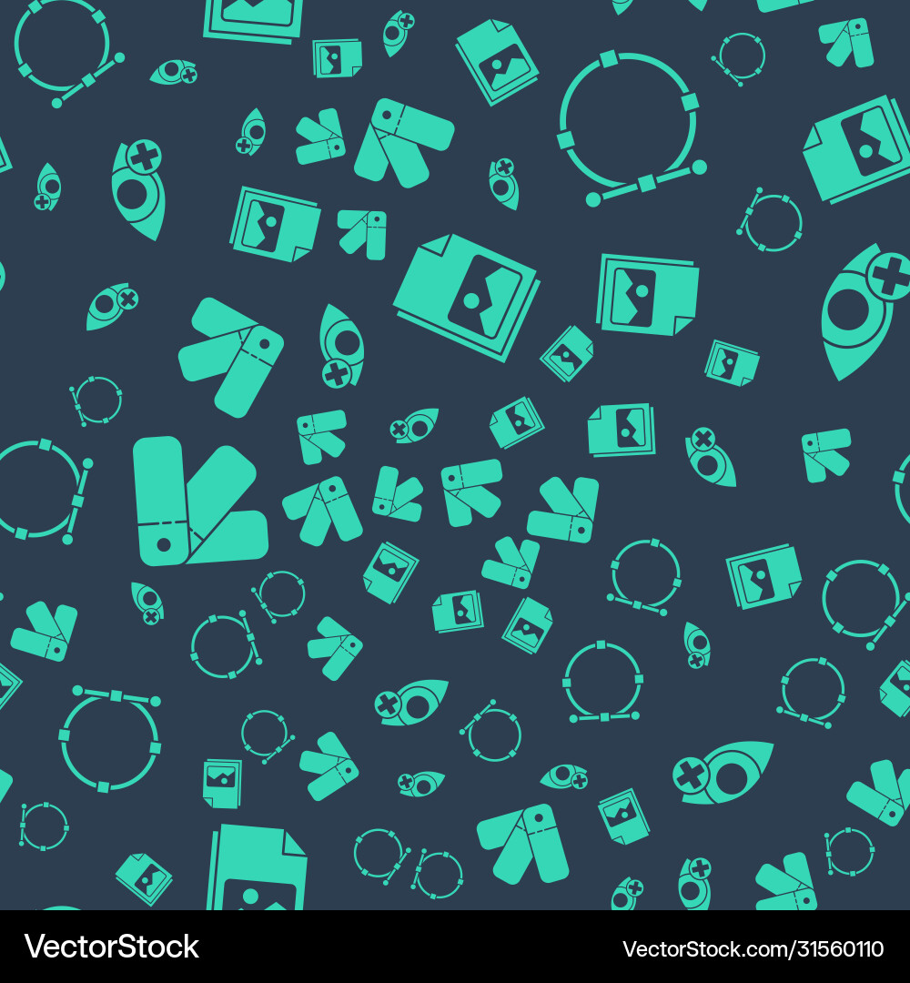 Set picture landscape circle with bezier curve Vector Image