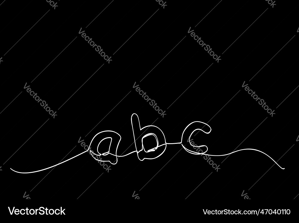 Sketch alphabet lowercase a b c single line vector image