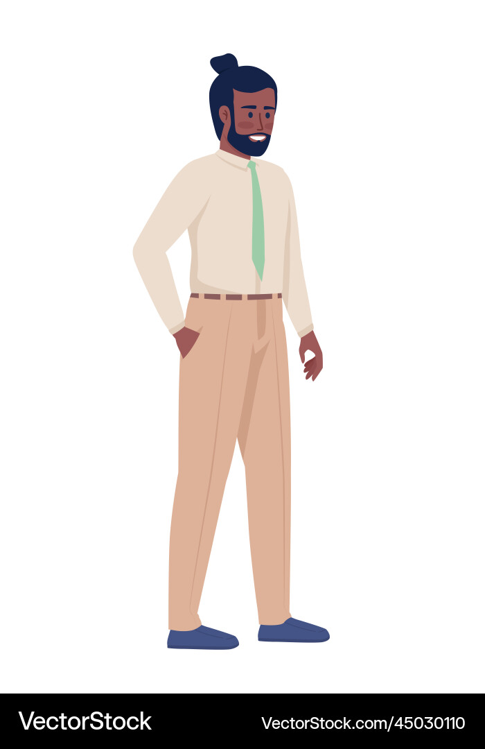 Smiling manager semi flat color character Smiling manager semi flat color character vector image