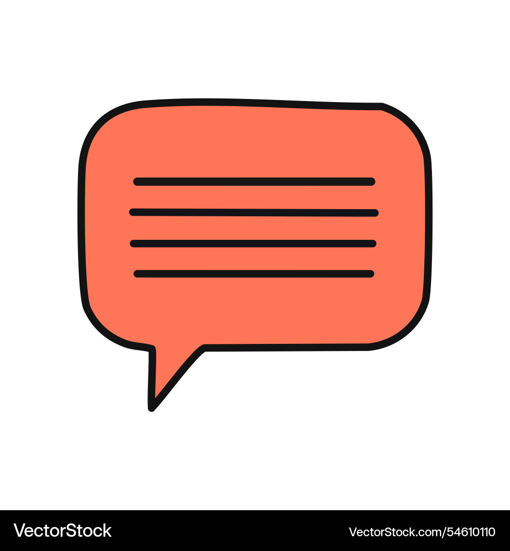 Speech bubble icon text message comment symbol ui vector image