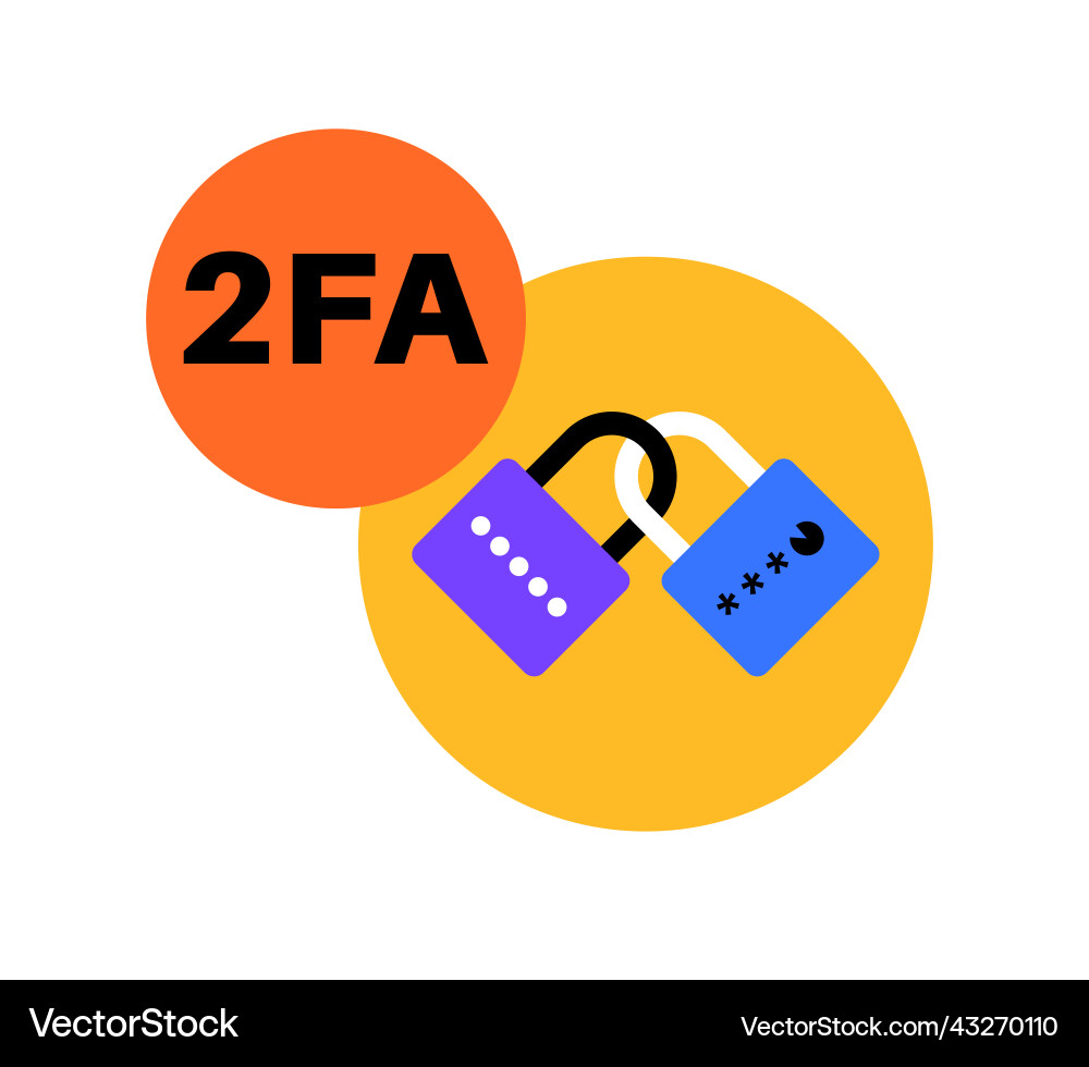 Two factor authentication Two factor authentication vector image