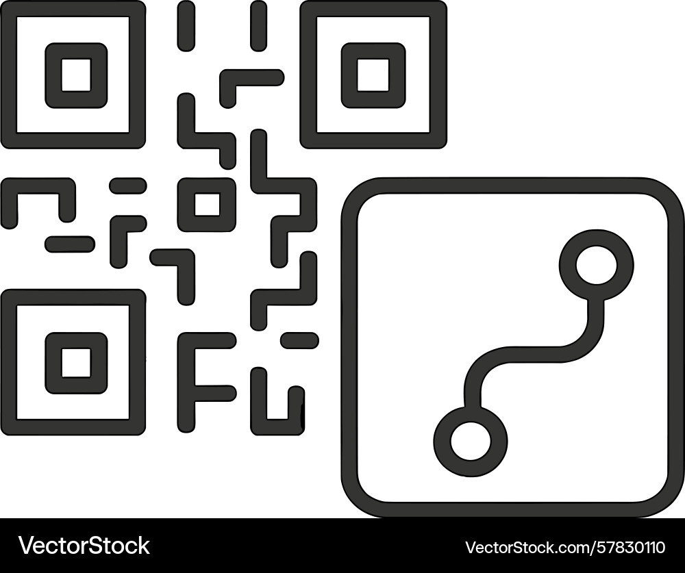 Unique qr code design featuring abstract patterns vector image