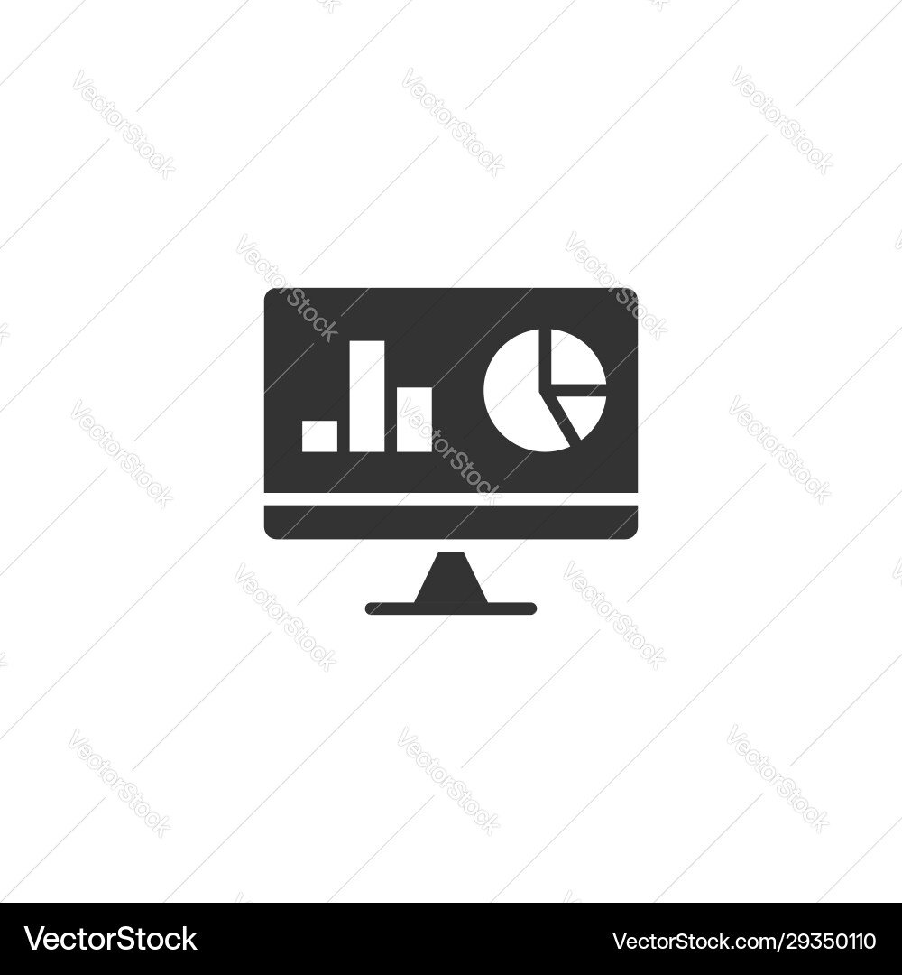 Website analytics icon in flat style seo data Website analytics icon in flat style seo data vector image