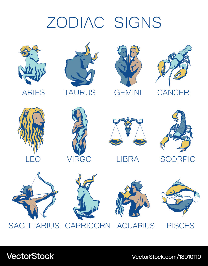 Zodiac Sign Symbols (18910110) – Royalty-Free Vector | VectorStock