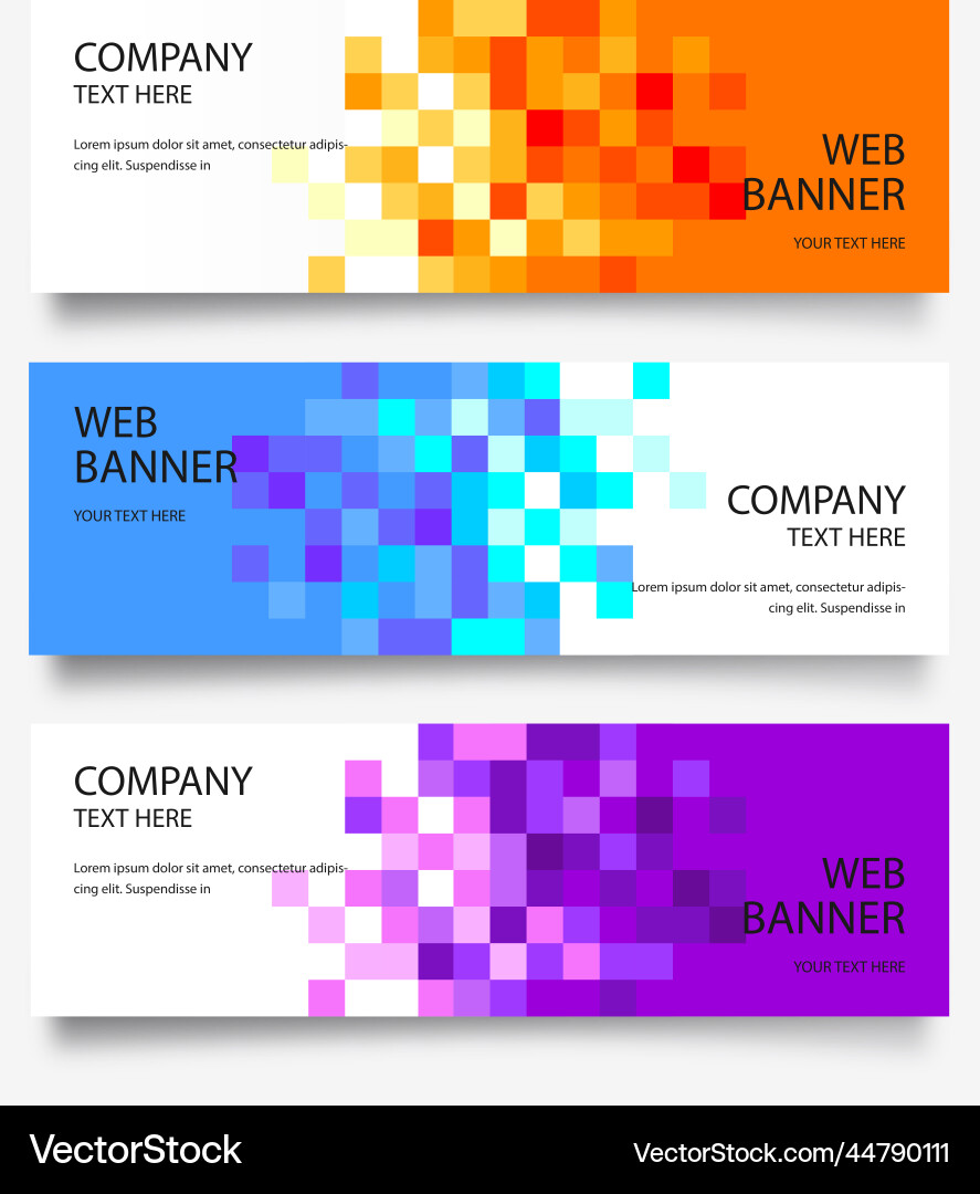 Abstract web banner collection design Vector Image
