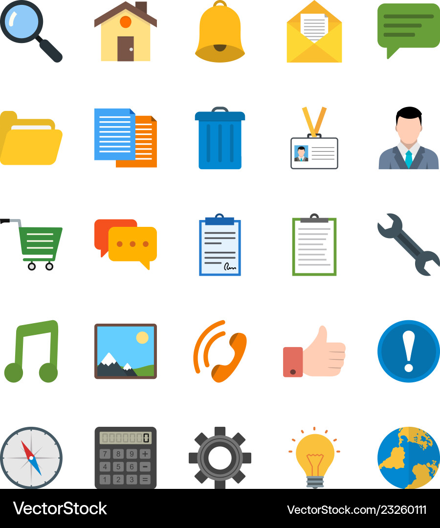 Basic ui icon set Basic ui icon set vector image