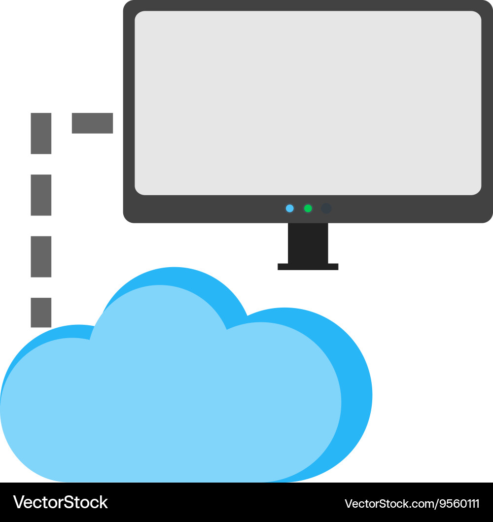 Cloud and connected computers vector image