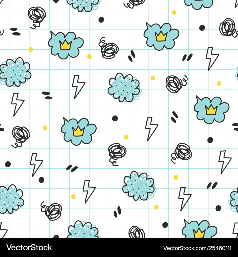 Cloud & Lightning Pattern vector image
