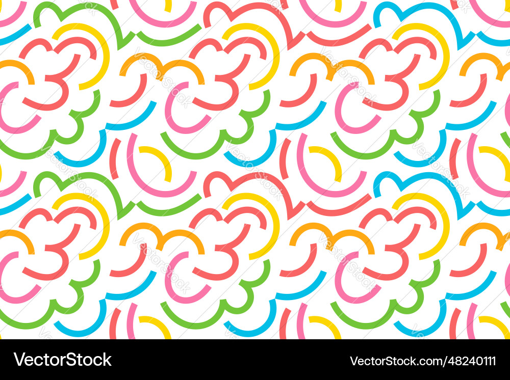 Colorful lines squiggle seamless pattern Colorful lines squiggle seamless pattern vector image