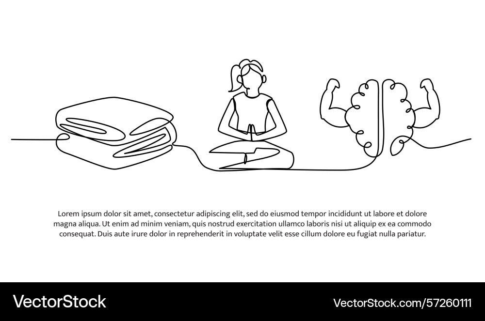 Continuous line design of meditation refresh Continuous line design of meditation refresh Vector Image
