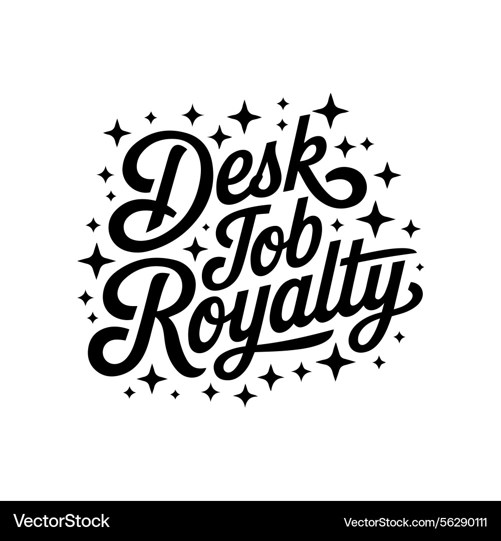 Cursive script black and white stars sparkles vector image