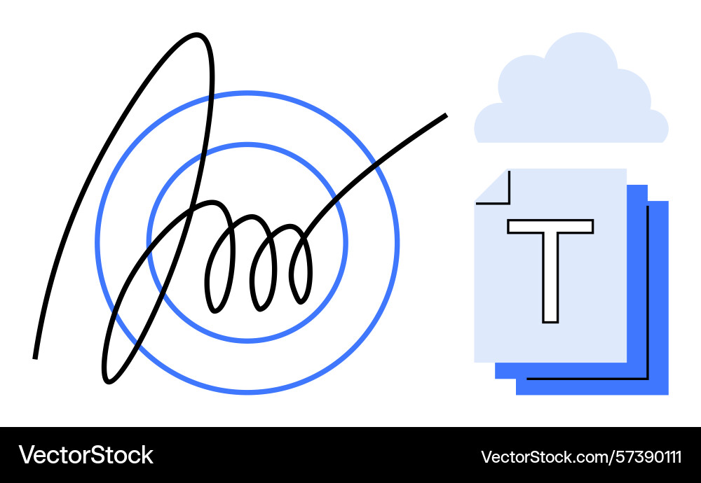 Digital signature on document with cloud storage Digital signature on document with cloud storage vector image