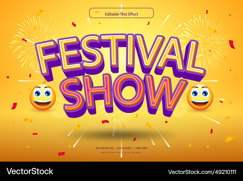Editable 3d text effect styles Vector Image