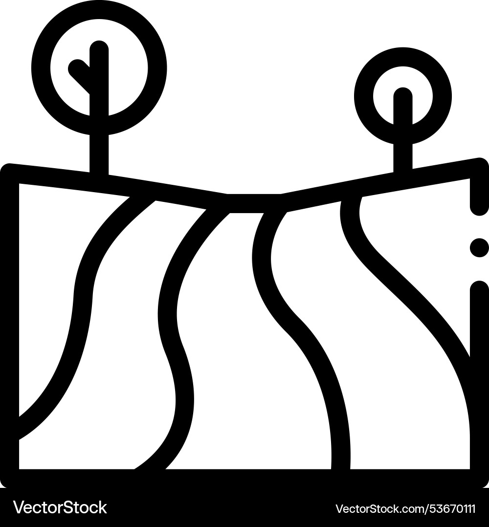 Fields icon thin linear style design isolated Fields icon thin linear style design isolated vector image