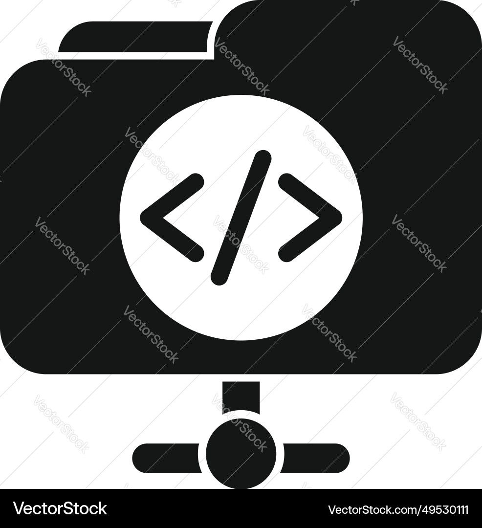 Folder system api icon simple gear hosting Folder system api icon simple gear hosting vector image