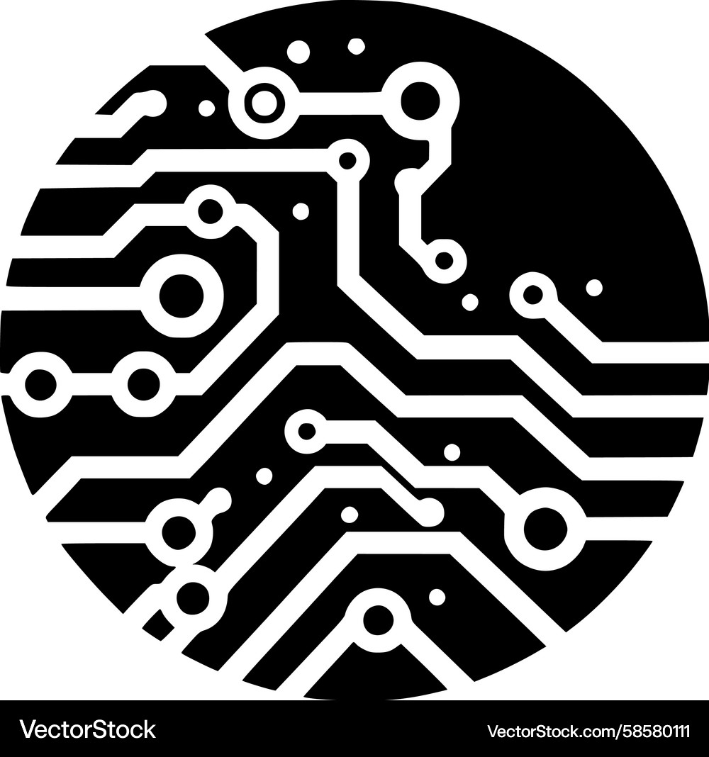 Global Circuit Network Icon Vector Image