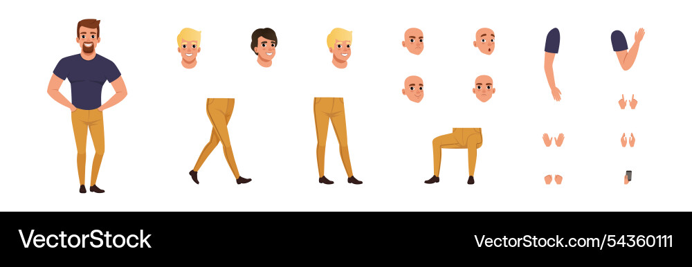 Handsome man creation with body part and face Handsome man creation with body part and face vector image