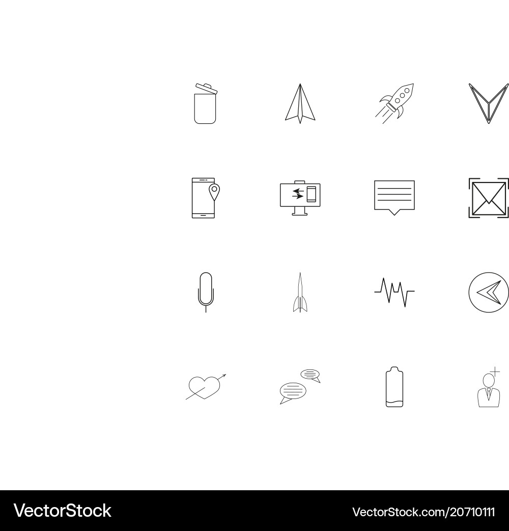 Internet of things simple linear icons set vector image