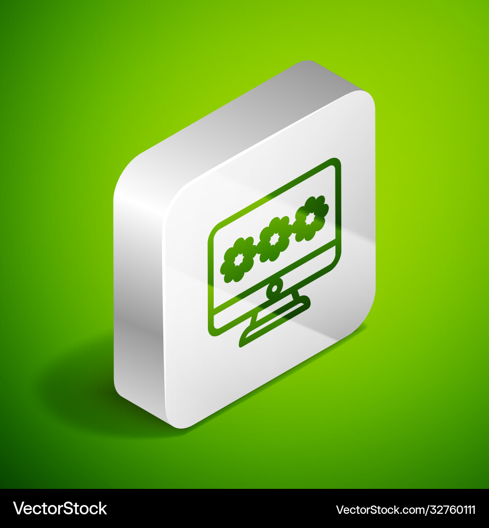 Isometric line monitor with password notification Isometric line monitor with password notification Vector Image