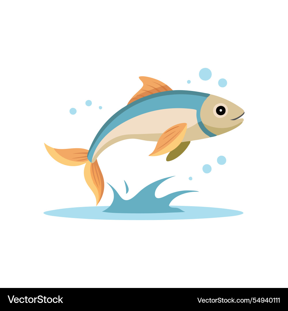 Jumping Fish in Water Royalty Free Vector Image