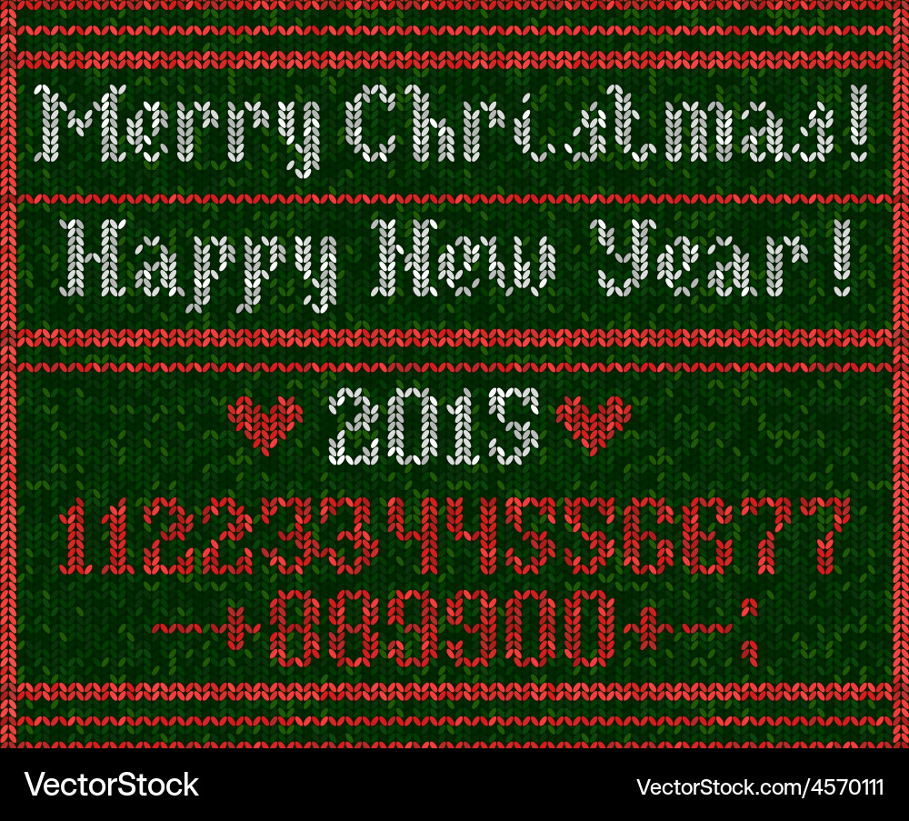 Knitted Numbers Pattern vector image