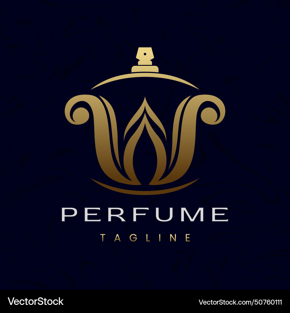 Letter w perfume logo design elegant luxury scent Vector Image