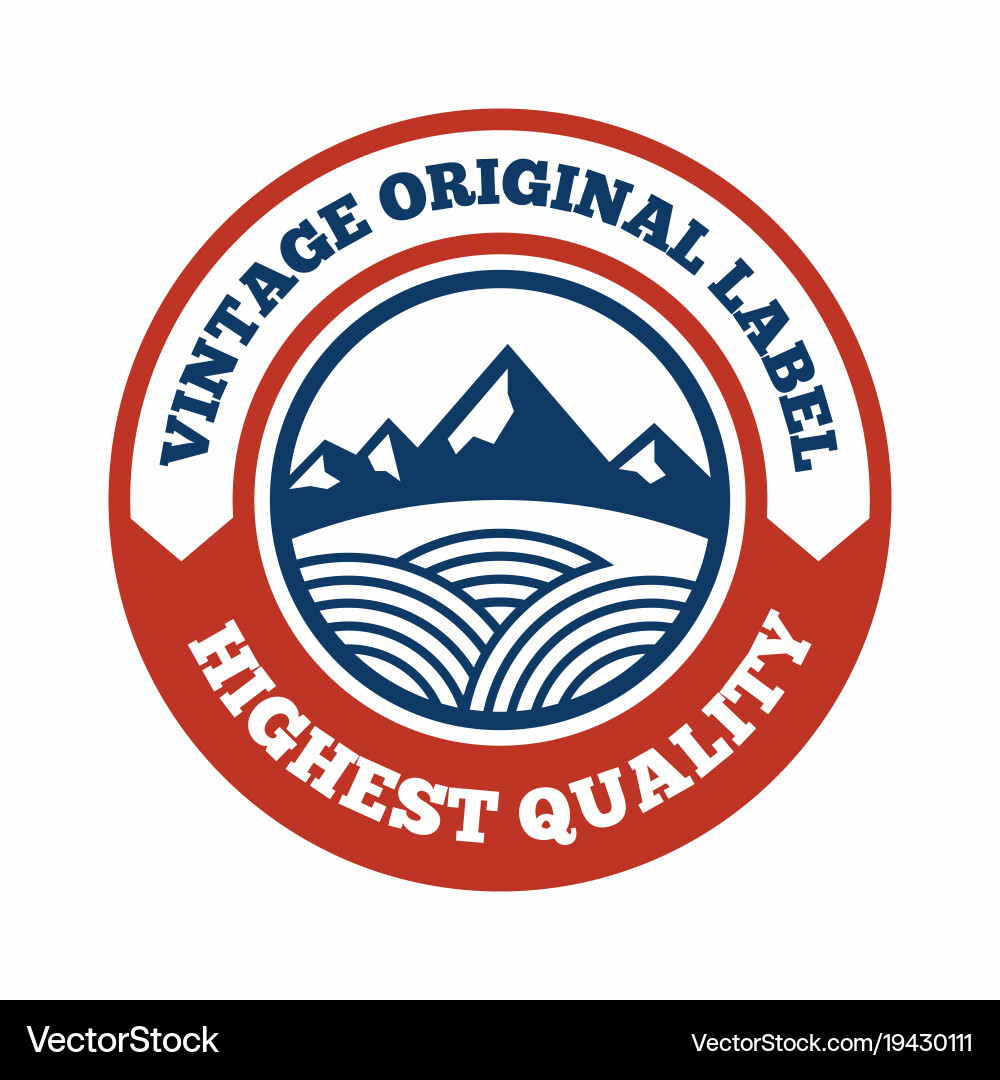 Mountain logotype with hill peaks minimal retro Vector Image