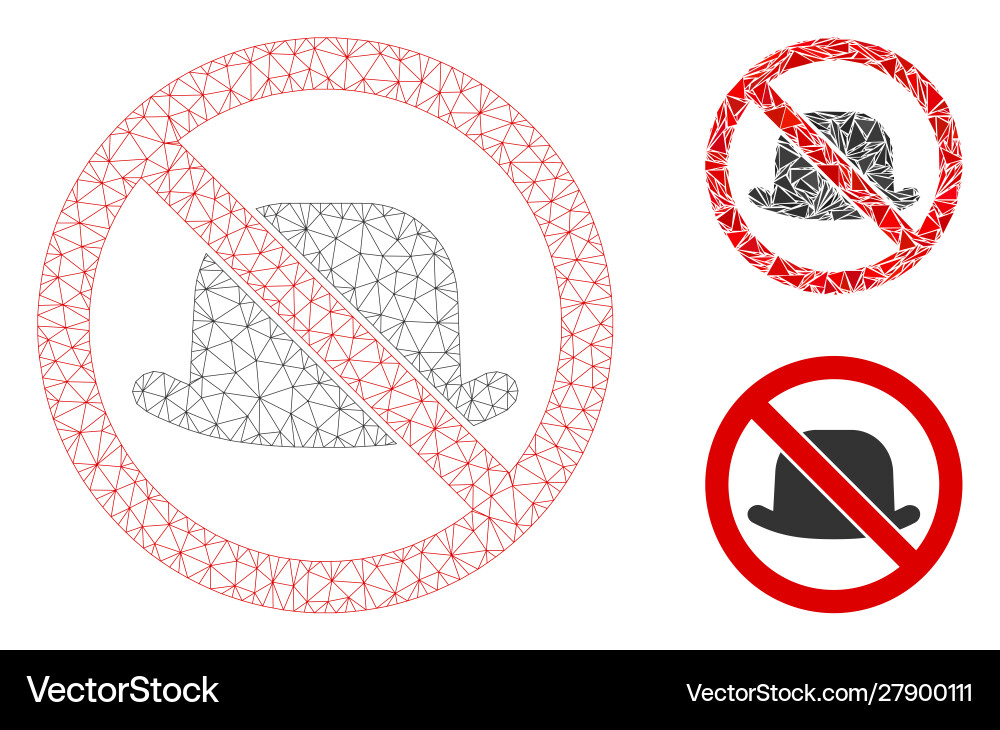No hat mesh wire frame model and triangle No hat mesh wire frame model and triangle vector image